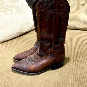 Frye Brown Genuine Leather Cowboy Boots